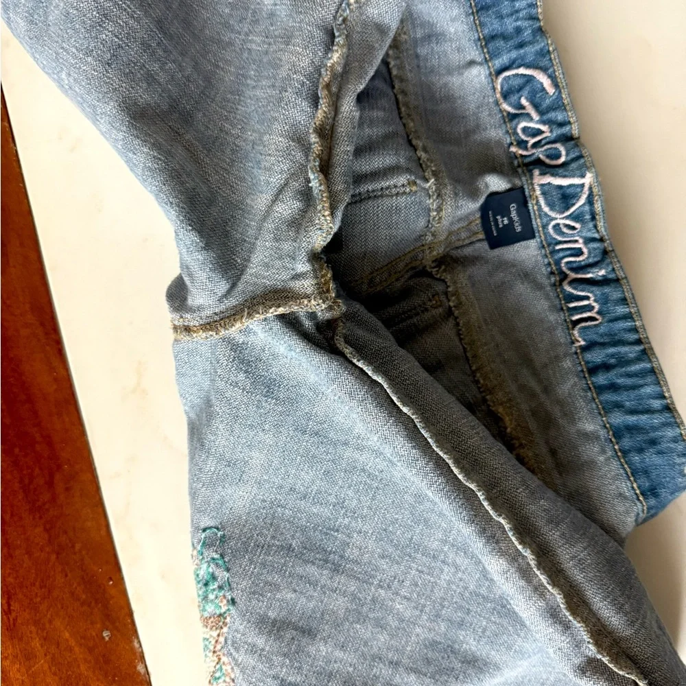 Gap Big Girls Bermuda Denim Capri Embroidered Jeans Pants Shorts Size 16 Plus